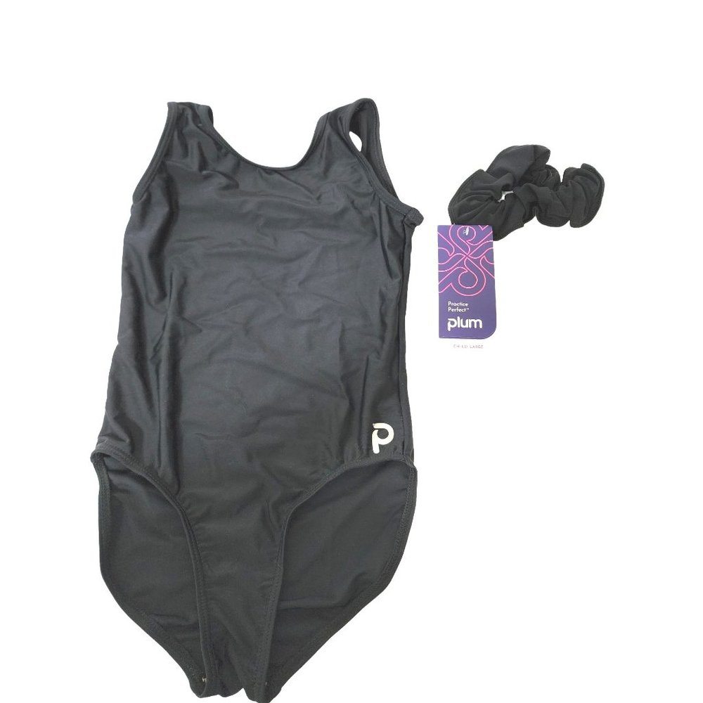 Child's Large Leotard w/Scrunchie Plum Raven Basic Tank